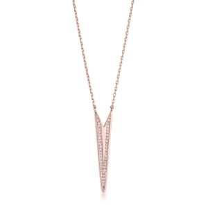 .2Ct Rose Gold Plated CZ Embedded Elongated Arrow